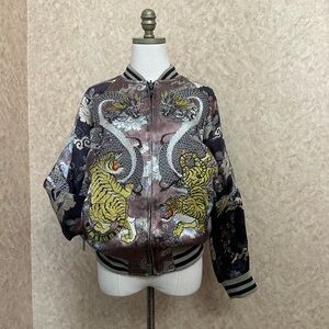 Zara Limited Edition Sukajan Souvenir Tiger Dragon Reversible Bomber Jacket
